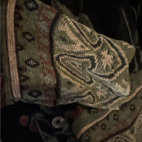 Vintage Boho Gypsy Floral Black Soft Jacket blazer RARE SIZE 6P - Picture 8 of 10